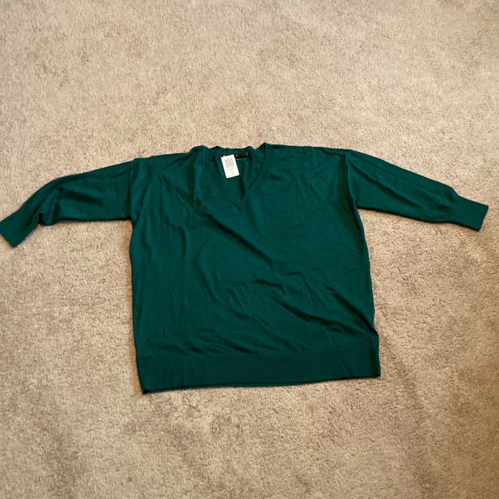 Green torrid v neck sweater